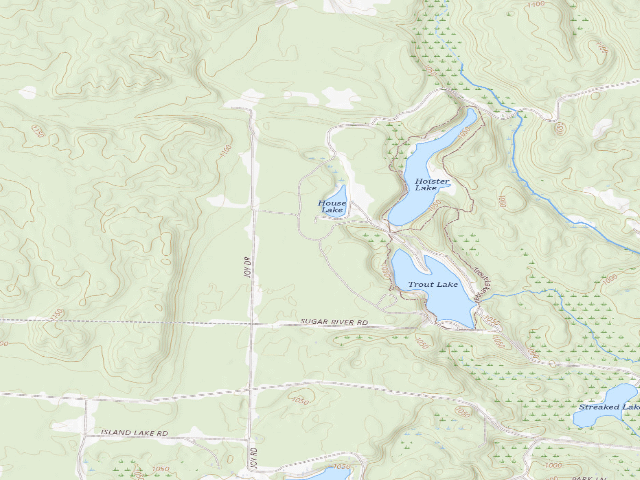 USGS topographic map of House Lake State Forest Campground