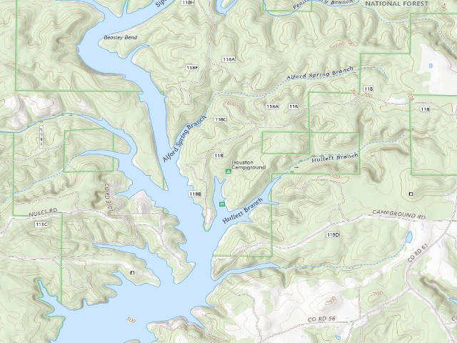USGS topographic map of Houston Campground
