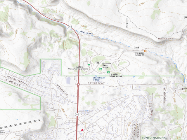 USGS topographic map of Houston Mesa Campground
