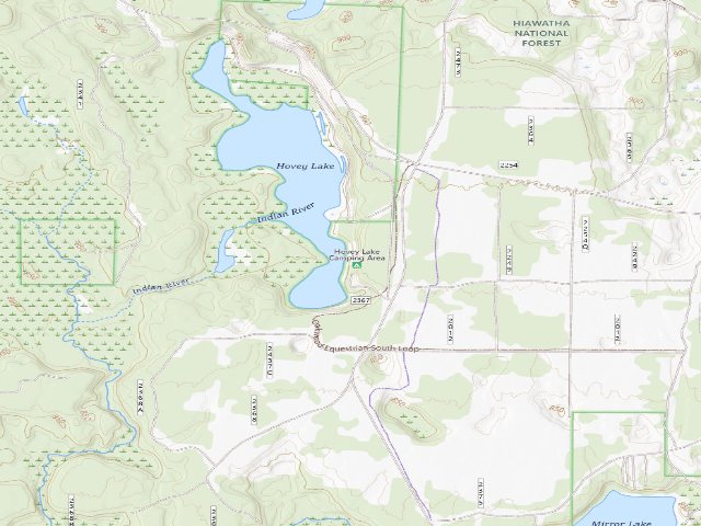USGS topographic map of Hovey Lake Campground