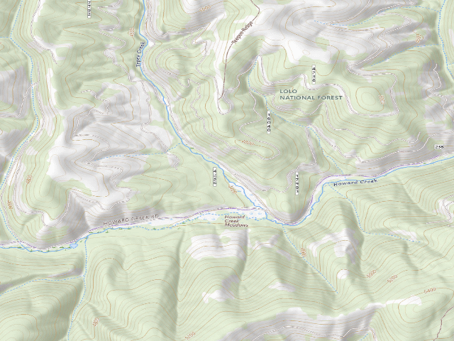 USGS topographic map of Howard Creek 4236-1
