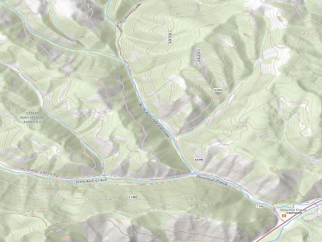 USGS topographic map of Howard Creek 4398