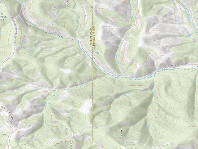 USGS topographic map of Howard Creek Spur