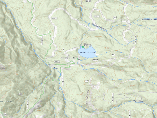 USGS topographic map of Howard Lake Campground