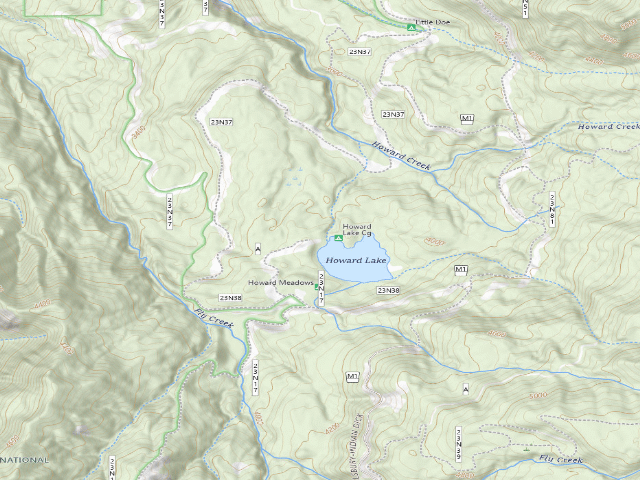 USGS topographic map of Howard Lake Cg
