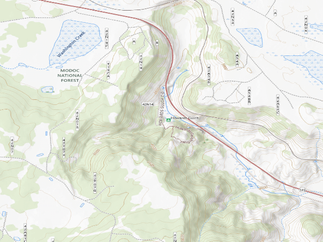 USGS topographic map of Howard's Gulch Campground
