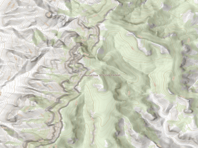 USGS topographic map of Howell Peak