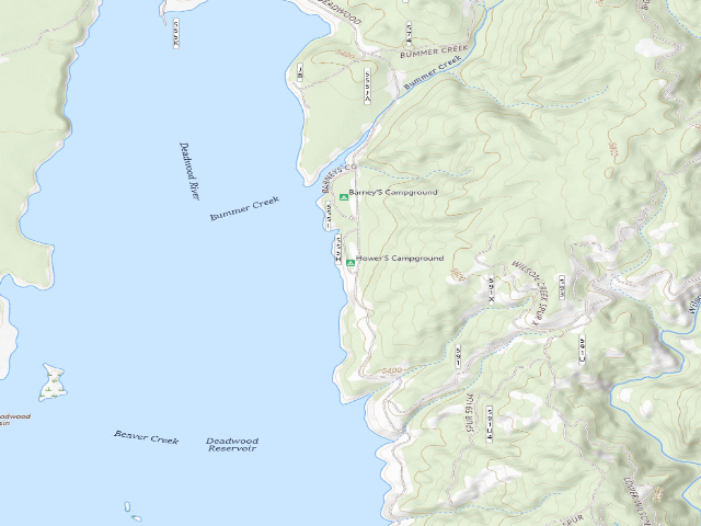 USGS topographic map of Hower'S Campground