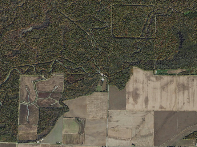 Aerial image of Hubble Bridge Access Camping Area