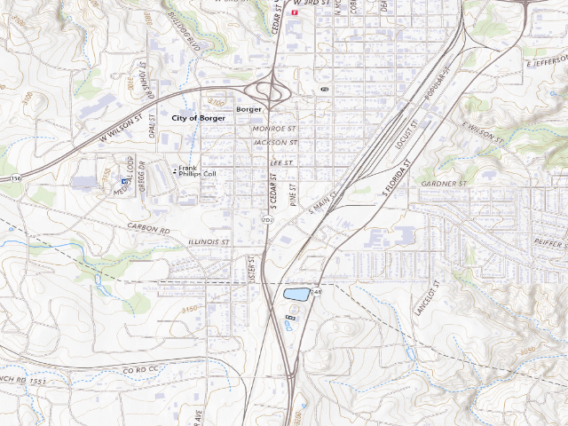 USGS topographic map of Huber City Park RV Park