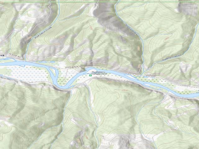 USGS topographic map of Huckleberry Campground
