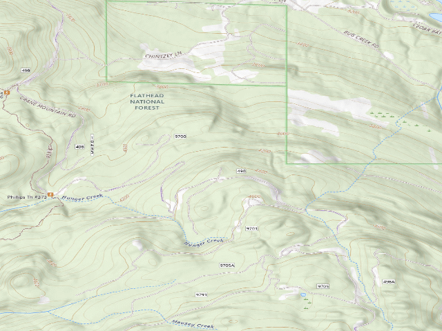 USGS topographic map of Huckleberry Camping