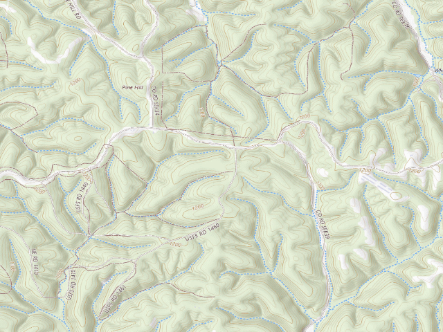 USGS topographic map of Huckleberry Ridge Conservation Area