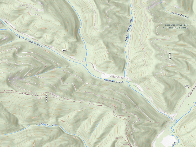 USGS topographic map of Hudlow 3