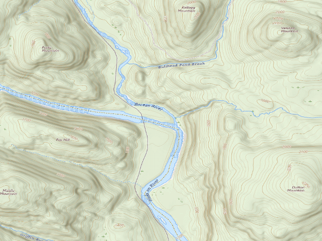 USGS topographic map of Hudson/Boreas Campsite #2 (Vanderwhacker Mountain Wild Forest)