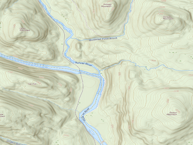 USGS topographic map of Hudson/Boreas Campsite #3 (Vanderwhacker Mountain Wild Forest)