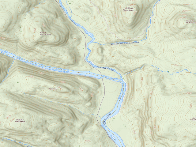 USGS topographic map of Hudson/Boreas River Point Tent Site #1 [DEC #3809] (Hudson Gorge Wilderness)