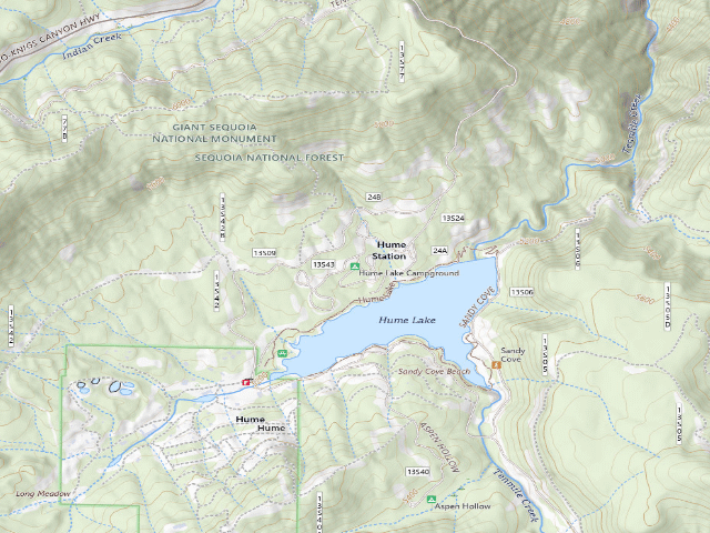 USGS topographic map of Hume Lake Campground
