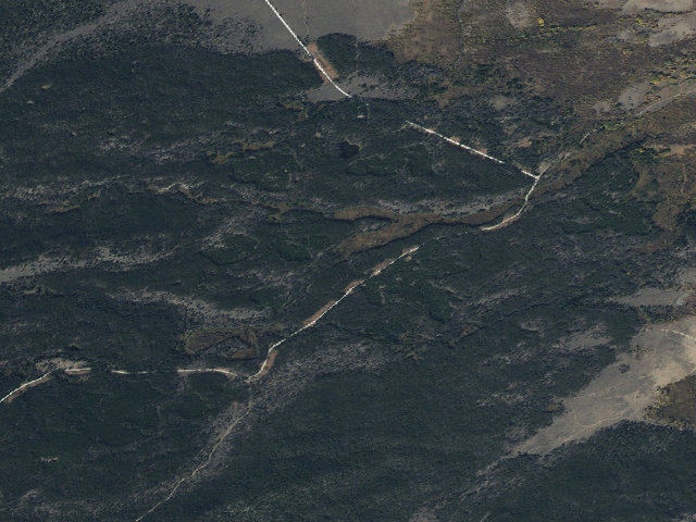 Aerial image of Humvees