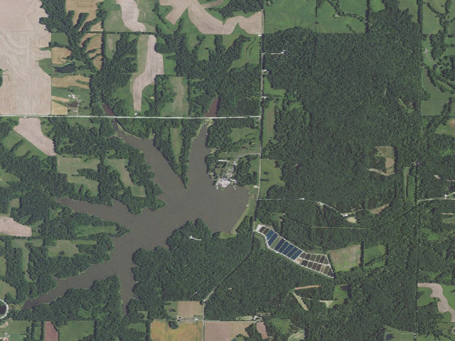 Aerial image of Hunnewell Lake Conservation Area