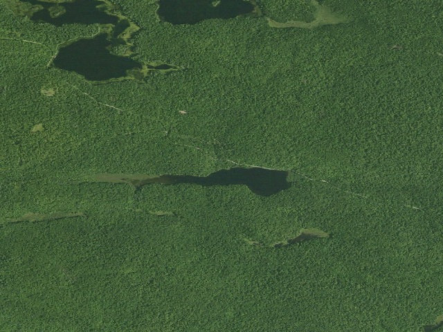 Aerial image of Huntley Pond Campsite #2 (Vanderwhacker Mountain Wild Forest)
