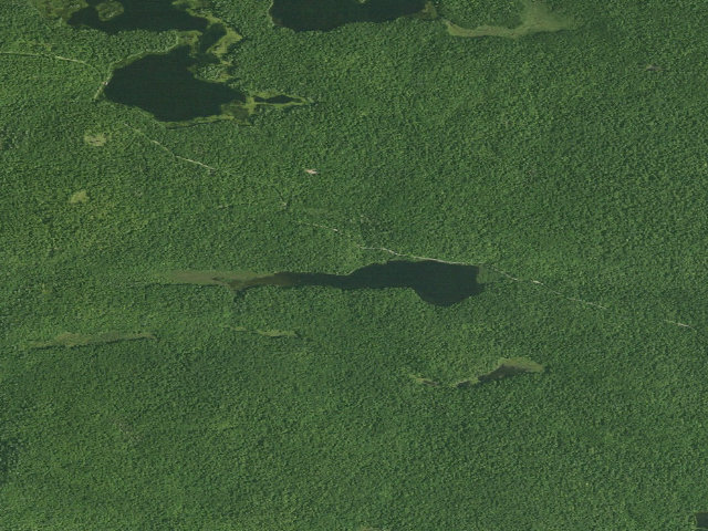 Aerial image of Huntley Pond Campsite #3 (Vanderwhacker Mountain Wild Forest)