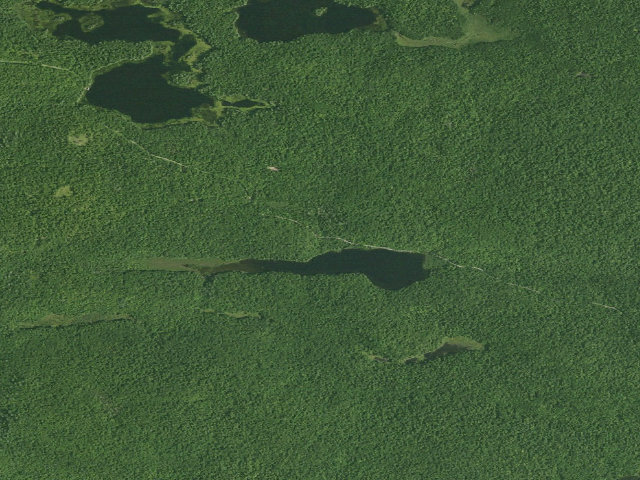 Aerial image of Huntley Pond Campsite #5 (Vanderwhacker Mountain Wild Forest)