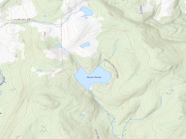 USGS topographic map of Hunts Pond State Forest