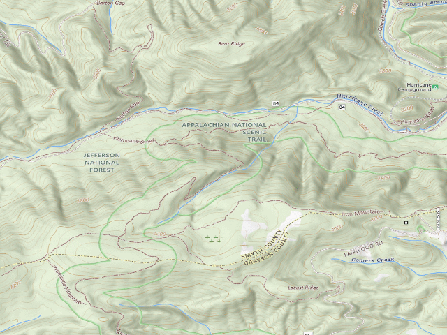 USGS topographic map of Hurricane A.T. Shelter