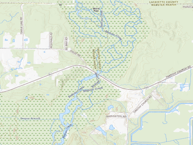 USGS topographic map of Hwy 157 Primitive Camping