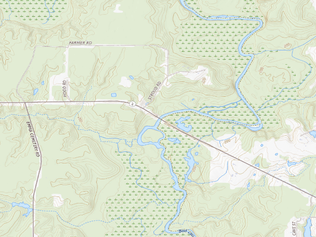 USGS topographic map of Hwy 2 Primitive Camping