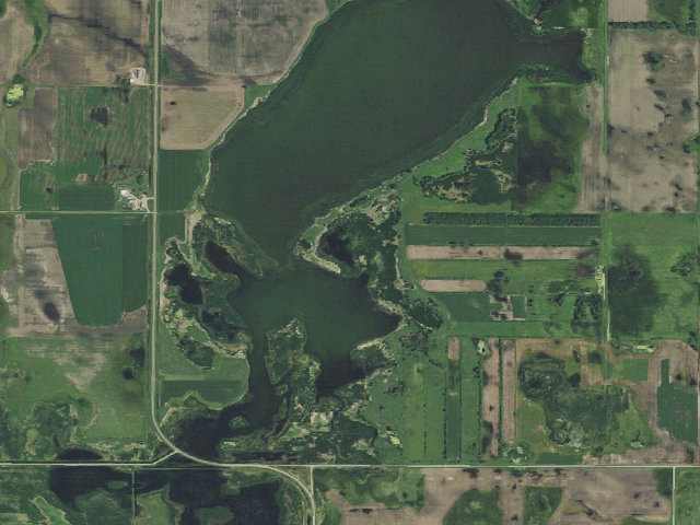 Aerial image of Hyatt Slough WMA (Dickey County)
