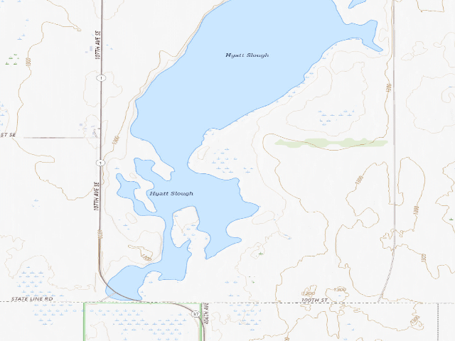 USGS topographic map of Hyatt Slough WMA (Dickey County)