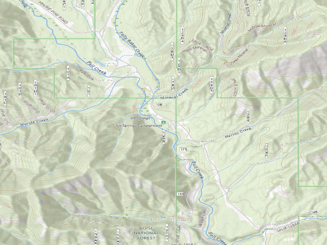 USGS topographic map of Ice Springs Campground