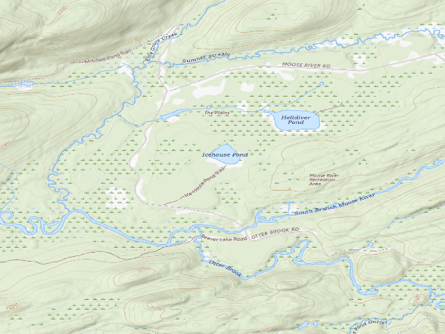 USGS topographic map of Icehouse Pond Accessible Campsite (Moose River Plains Wild Forest)