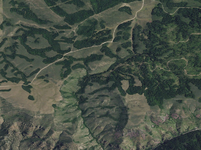 Aerial image of IDL Endowment Land Camping Area — Madison County, ID (43.6562, -111.6559)