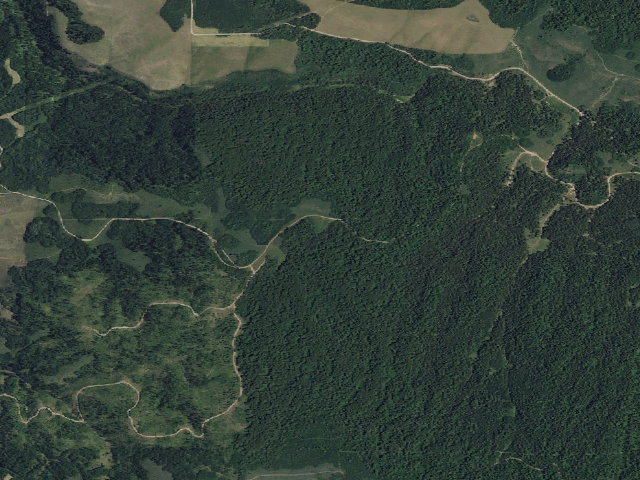 Aerial image of IDL Endowment Land Camping Area — Madison County, ID (43.6684, -111.6272)