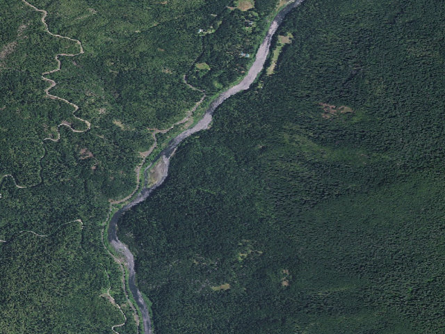 Aerial image of Illahe Campground