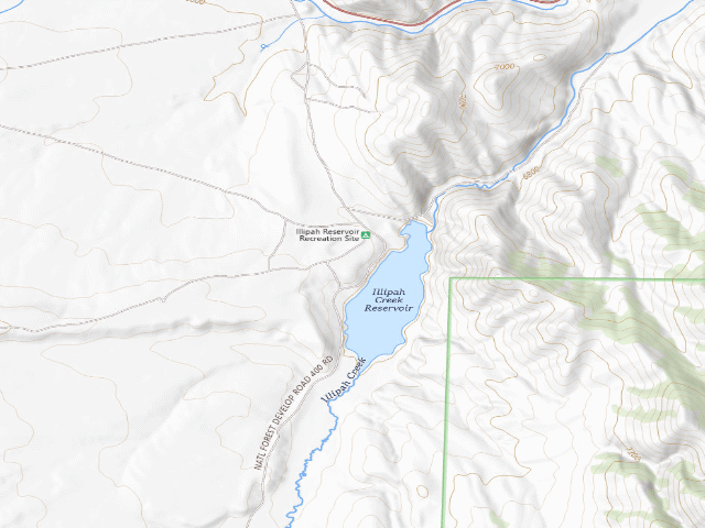 USGS topographic map of Illipah Reservoir Campground