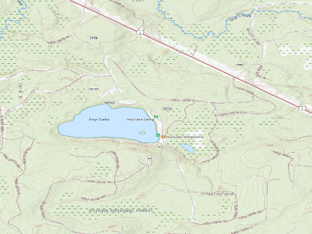 USGS topographic map of Imp Lake Camp