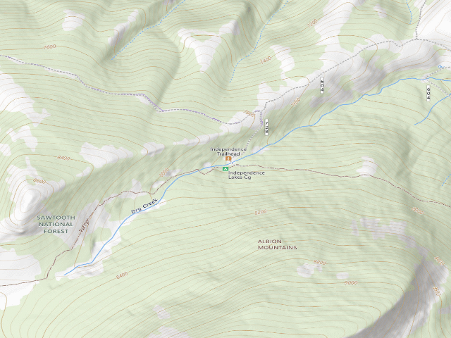 USGS topographic map of Independence Lakes Cg