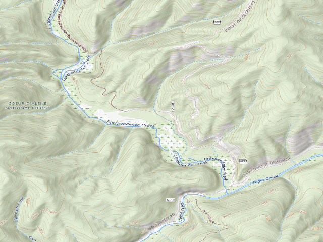 USGS topographic map of Independence Meadow 2B