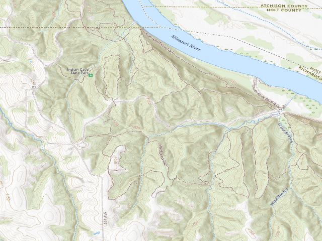 USGS topographic map of Indian Cave SP