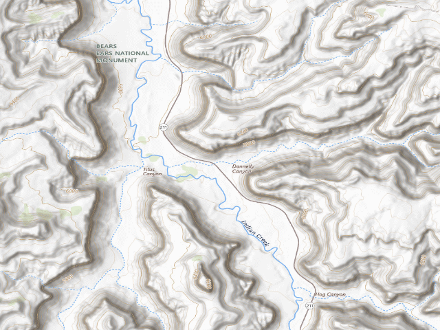 USGS topographic map of Indian Creek - Bears Ears National Monument