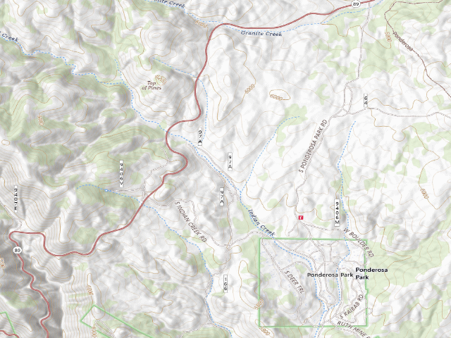 USGS topographic map of Indian Creek Campground