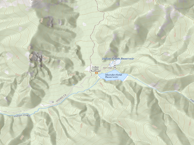 USGS topographic map of Indian Creek Dispersed Camping