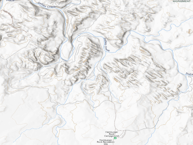 USGS topographic map of Indian Creek Falls Group Site