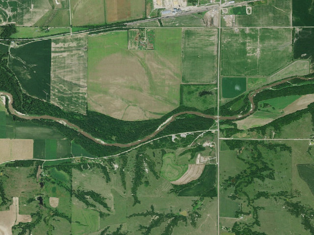 Aerial image of Indian Creek WMA