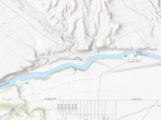 USGS topographic map of Indian Crossing Campground