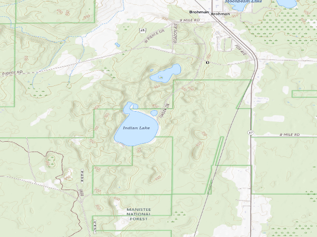 USGS topographic map of Indian Lake Recreation Area